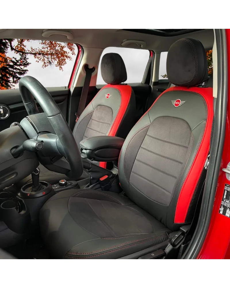 Mini Cooper Özel Oto Koltuk Kılıfı - 1.Kalite Deri Alcantara - Görsel 1