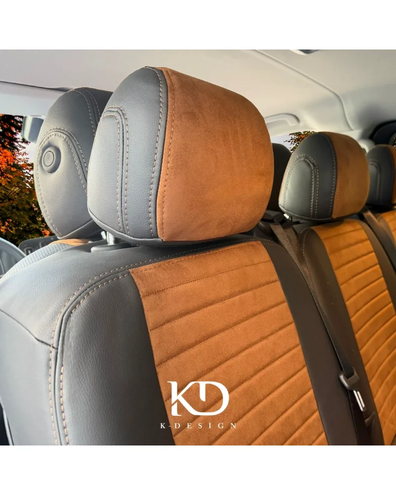 Mercedes-Benz Vito 8+1 Özel Oto Koltuk Kılıfı - 1.Kalite Deri Alcantara - Görsel 8