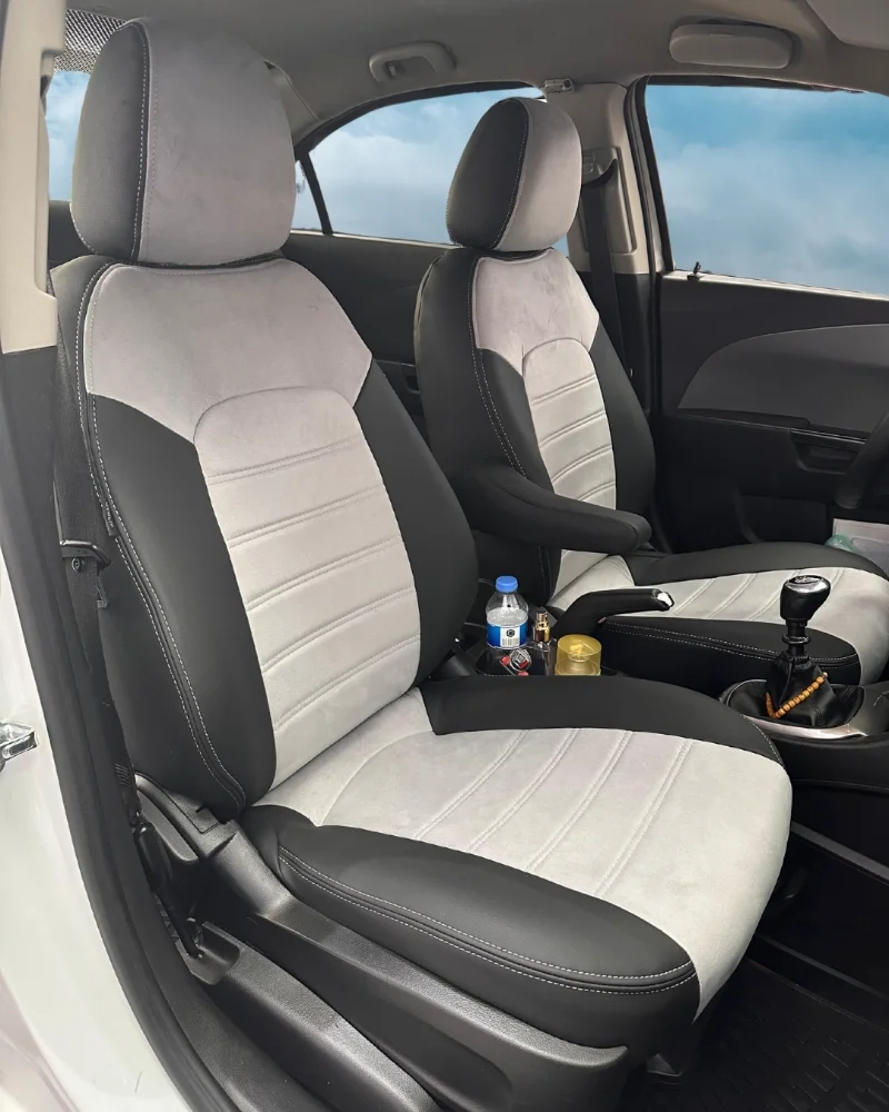 Chevrolet Aveo Özel Oto Koltuk Kılıfı - 1.Kalite Deri Alacantara - Görsel 4