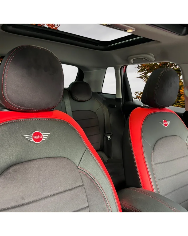 Mini Cooper Özel Oto Koltuk Kılıfı - 1.Kalite Deri Alcantara - Görsel 3
