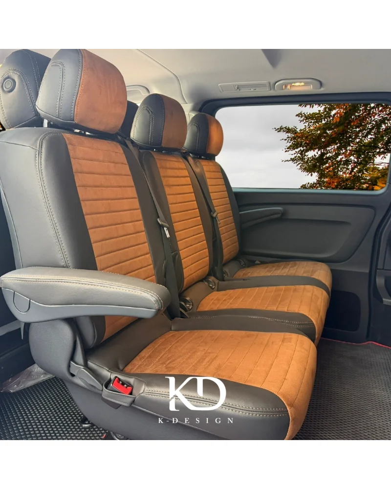 Mercedes-Benz Vito 8+1 Özel Oto Koltuk Kılıfı - 1.Kalite Deri Alcantara - Görsel 7