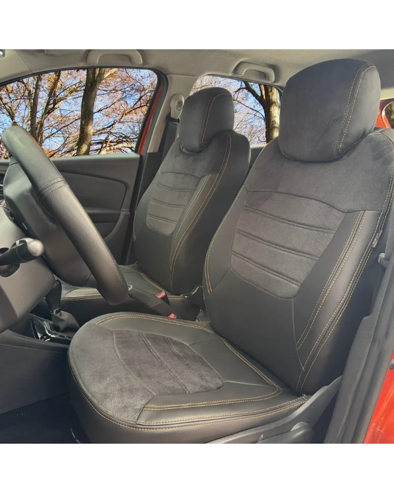 Renault Captur Araca Özel Oto Koltuk Kılıfı - 1.Kalite Deri Alcantara - Görsel 1