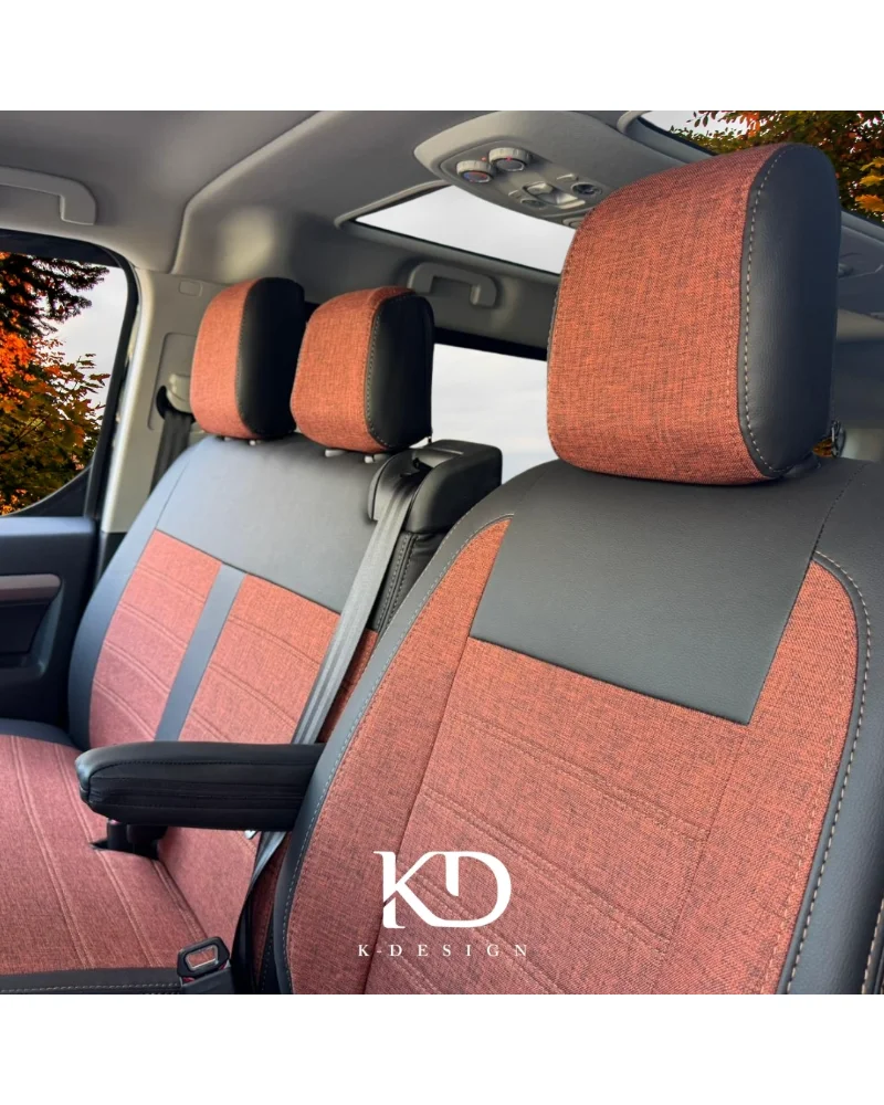 Peugeot Expert Traveller 8+1 Araca Özel Oto Koltuk Kılıfı - 1.Kalite Deri Keten - Görsel 2
