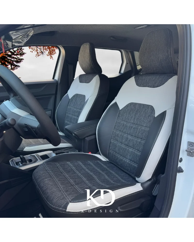 Renault Duster Araca Özel Oto Koltuk Kılıfı - 1.Kalite Deri Keten - Görsel 1