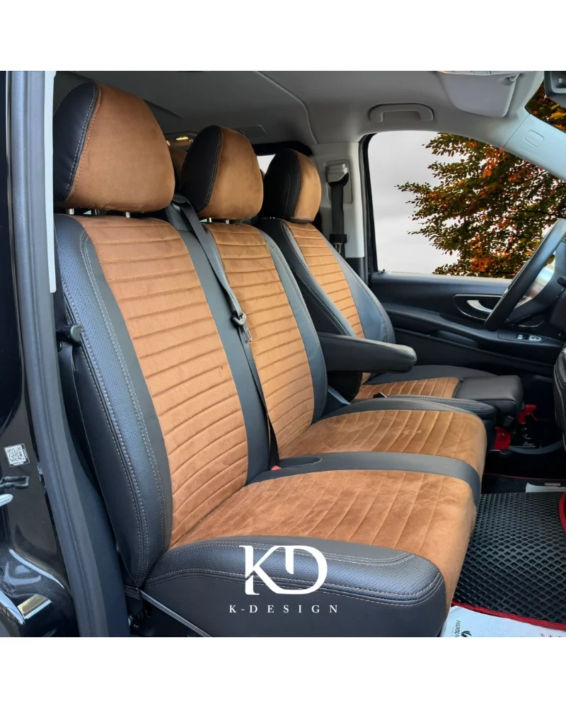 Mercedes-Benz Vito 8+1 Özel Oto Koltuk Kılıfı - 1.Kalite Deri Alcantara - Görsel 10