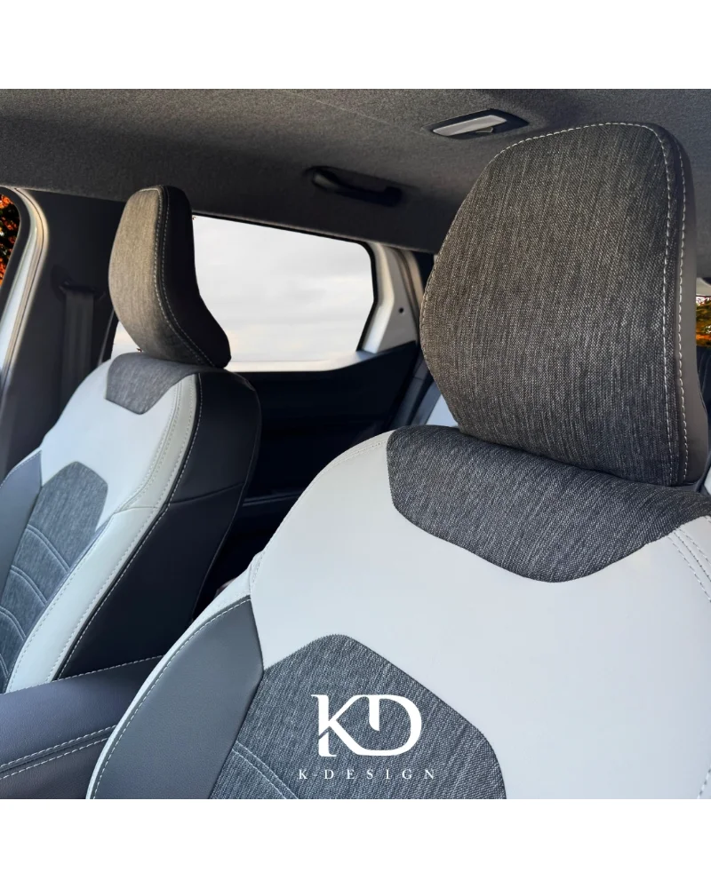 Renault Duster Araca Özel Oto Koltuk Kılıfı - 1.Kalite Deri Keten - Görsel 2