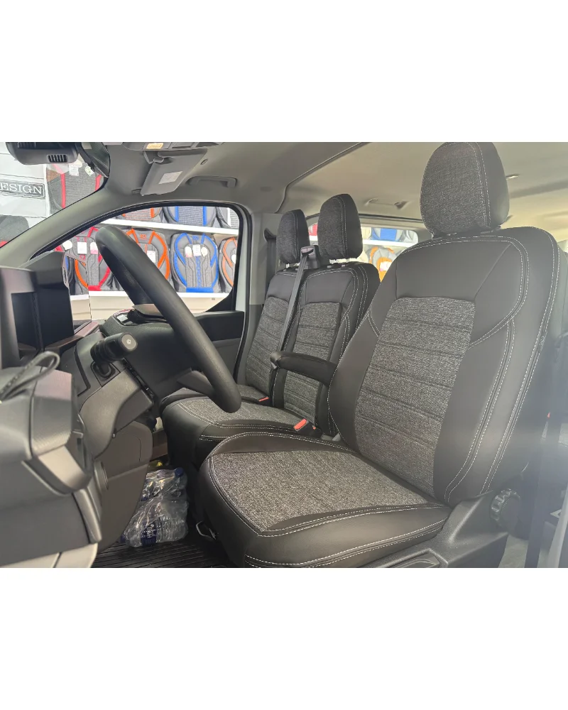 Ford Custom 5+1 Özel Oto Koltuk Kılıfı - 1.Kalite Deri Keten - Görsel 3