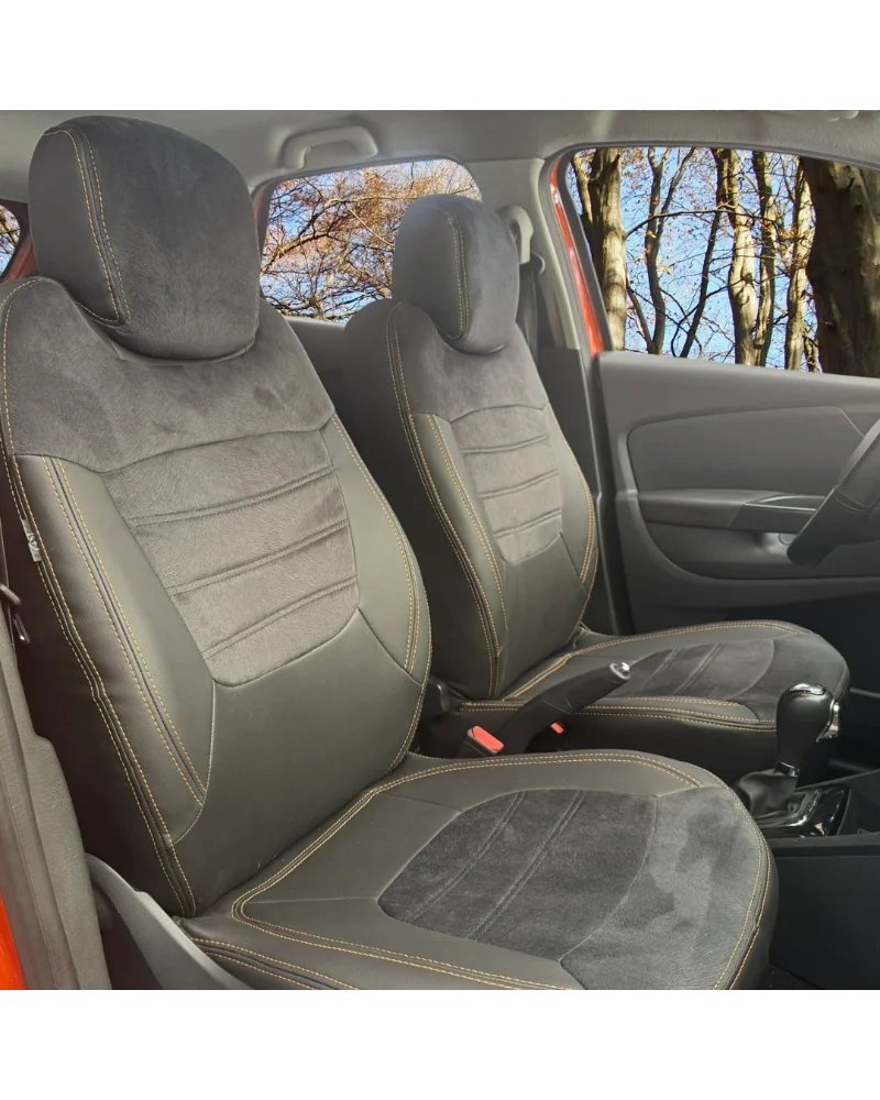 Renault Captur Araca Özel Oto Koltuk Kılıfı - 1.Kalite Deri Alcantara - Görsel 3