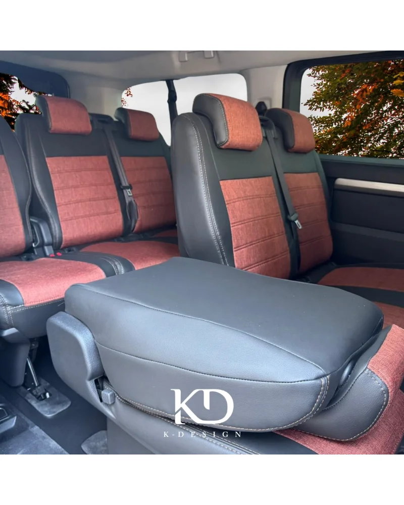 Peugeot Expert Traveller 8+1 Araca Özel Oto Koltuk Kılıfı - 1.Kalite Deri Keten - Görsel 6