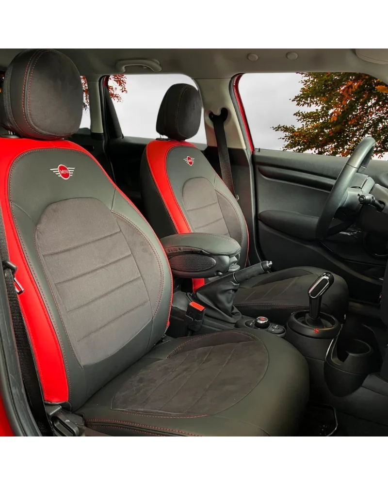 Mini Cooper Özel Oto Koltuk Kılıfı - 1.Kalite Deri Alcantara - Görsel 4