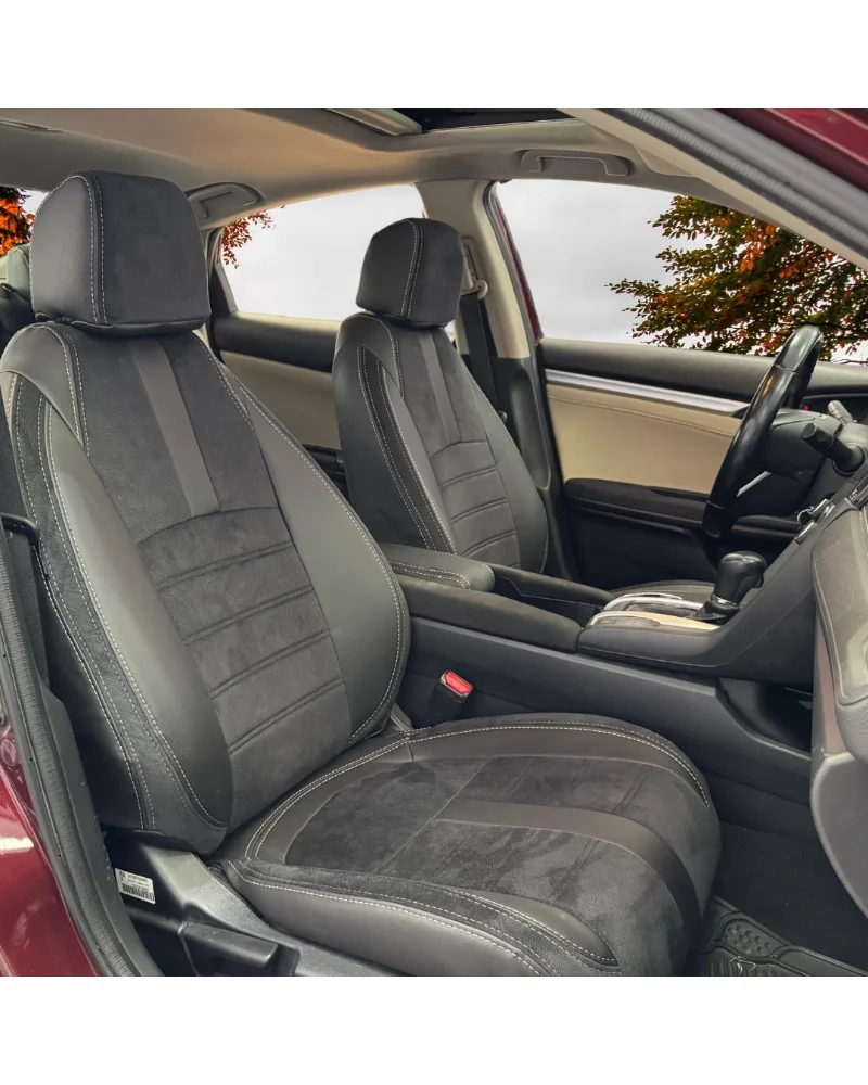 Honda Civic Özel Oto Koltuk Kılıfı - 1.Kalite Deri Tay Tüyü - Görsel 8
