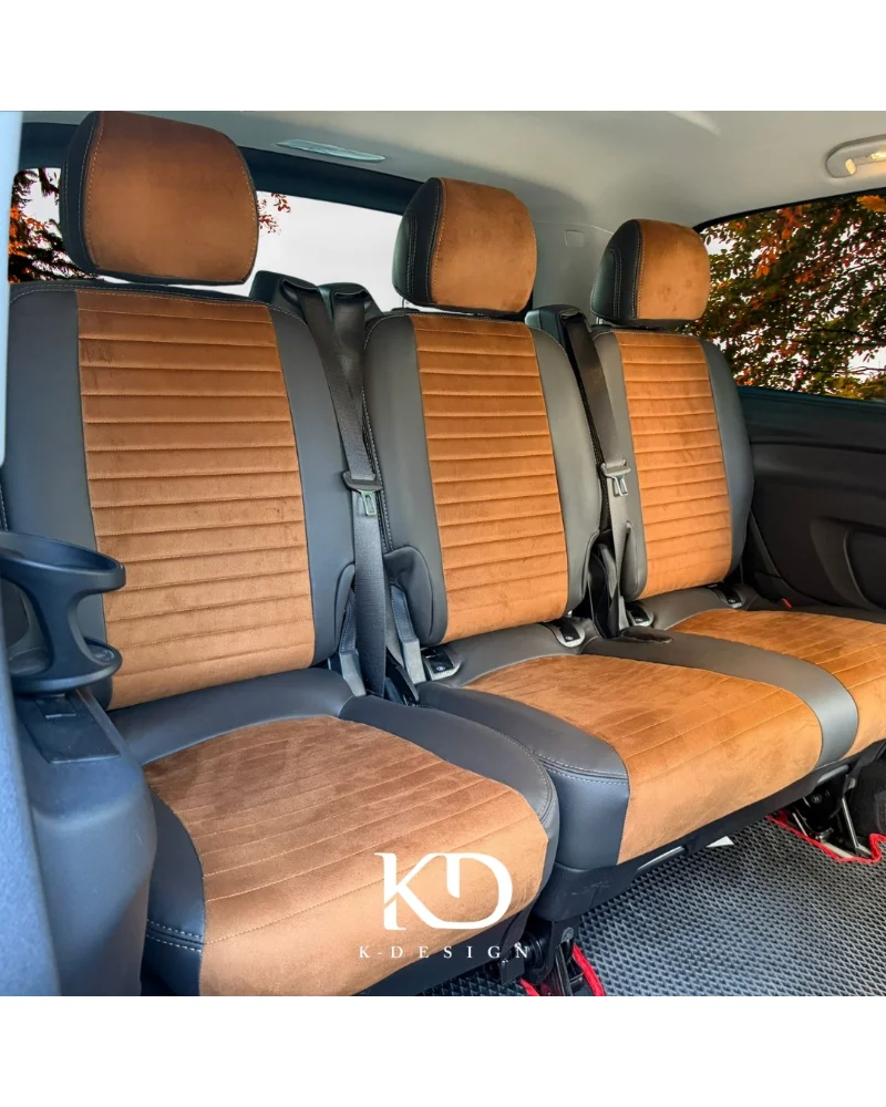 Mercedes-Benz Vito 8+1 Özel Oto Koltuk Kılıfı - 1.Kalite Deri Alcantara - Görsel 6