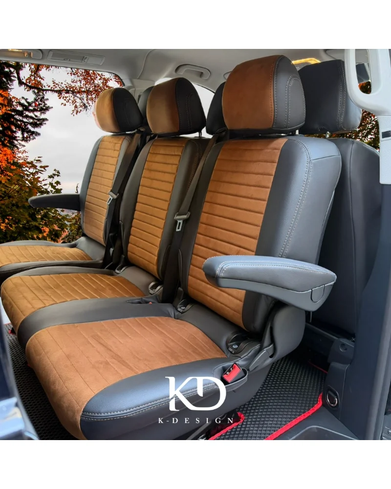Mercedes-Benz Vito 8+1 Özel Oto Koltuk Kılıfı - 1.Kalite Deri Alcantara - Görsel 4